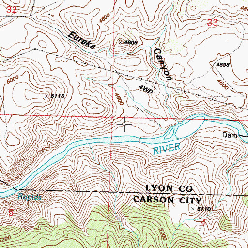 Topographic Map of Eureka (historical), NV