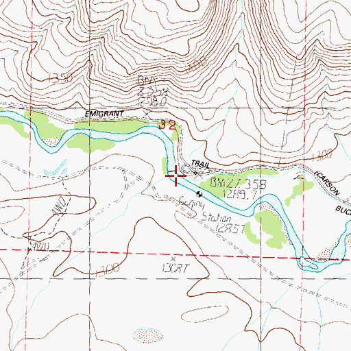 Topographic Map of Browns Station (historical), NV