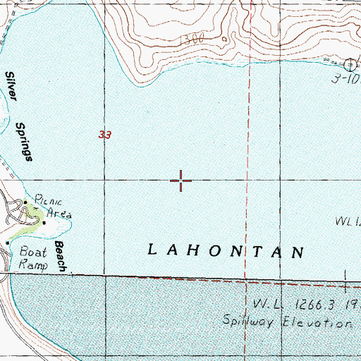 Topographic Map of Big Meadows, NV