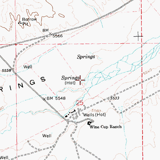 Topographic Map of Wine Cup Ranch Spring, NV
