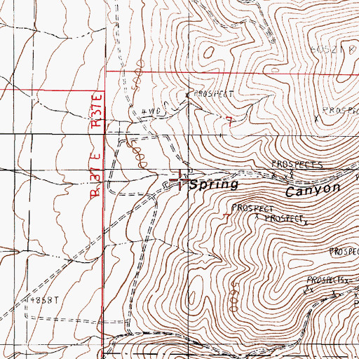 Topographic Map of Roberti Ranch, NV