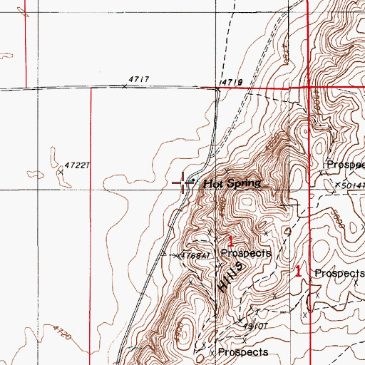 Topographic Map of Crescent Valley Hot Springs, NV