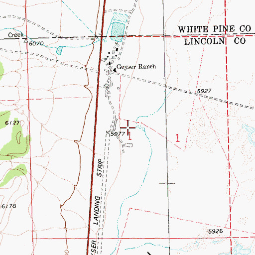 Topographic Map of Geyser Ranch Springs, NV