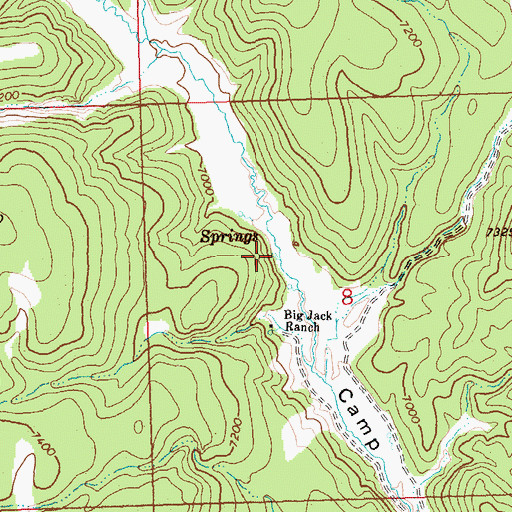 Topographic Map of Hammond Ranch Spring, NV