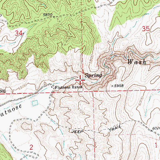 Topographic Map of Flatnose Ranch Spring, NV