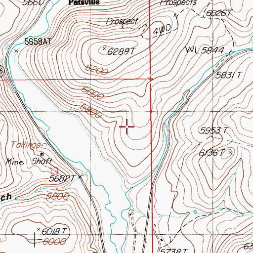 Topographic Map of Argenta Mine, NV