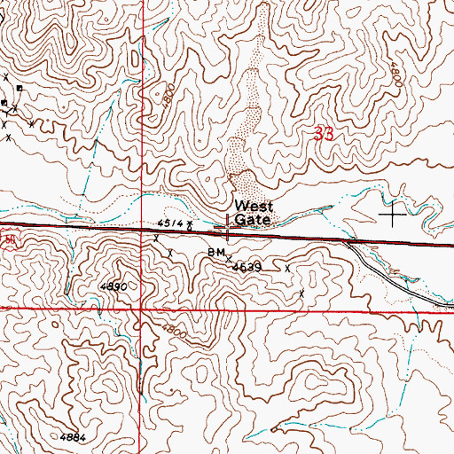 Topographic Map of Westgate Well, NV