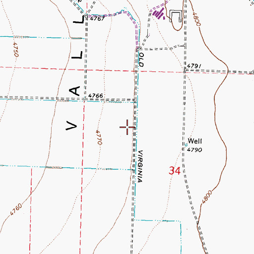 Topographic Map of Lower Old Virginia Canal, NV