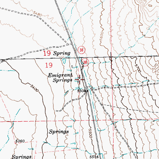 Topographic Map of Emigrant Springs, NV