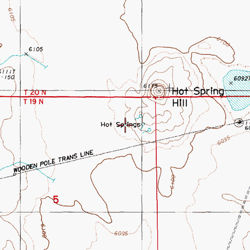 Topographic Map of Hot Springs, NV
