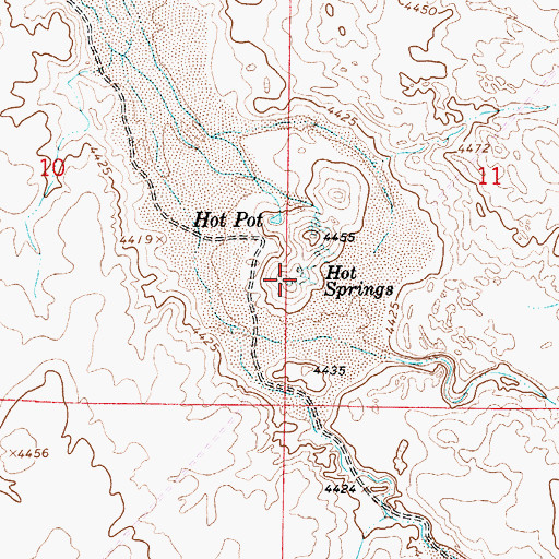 Topographic Map of Hot Springs, NV