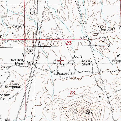 Topographic Map of JET Mine, NV