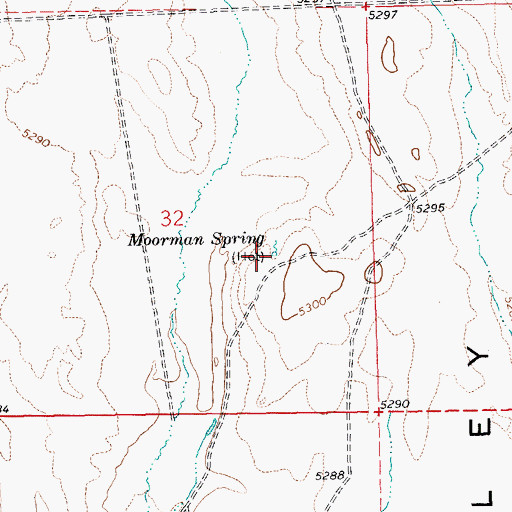 Topographic Map of Moorman Spring, NV
