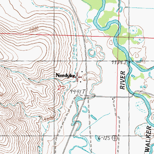 Topographic Map of Nordyke, NV