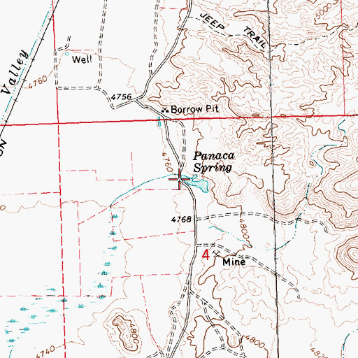 Topographic Map of Panaca Spring, NV