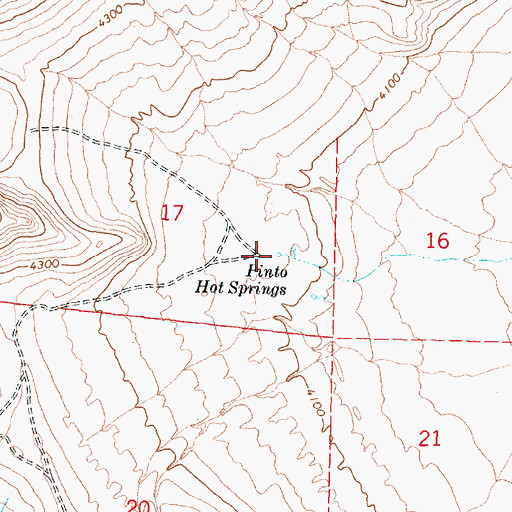 Topographic Map of Pinto Hot Springs, NV