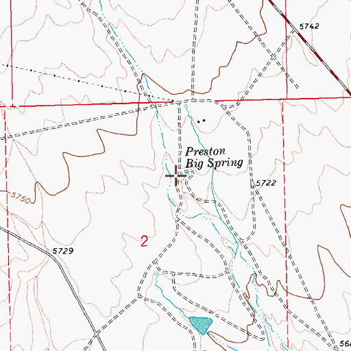 Topographic Map of Preston Big Spring, NV