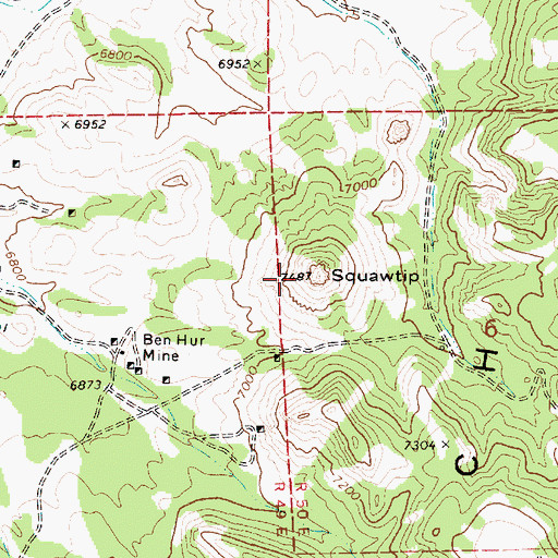 Topographic Map of Squawtip, NV