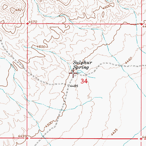 Topographic Map of Sulphur Spring, NV
