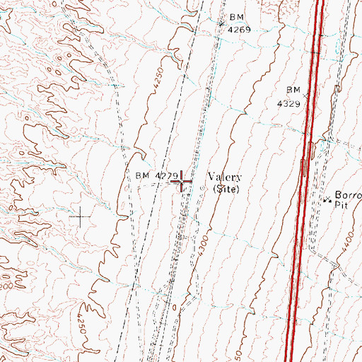 Topographic Map of Valery (historical), NV
