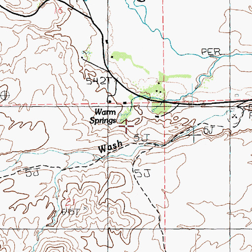 Topographic Map of Warm Springs, NV