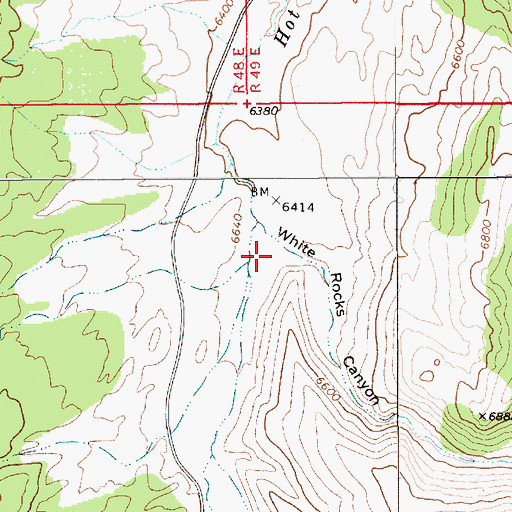 Topographic Map of White Rocks Canyon, NV