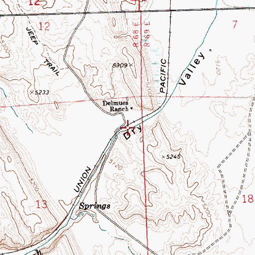 Topographic Map of Delmues (historical), NV