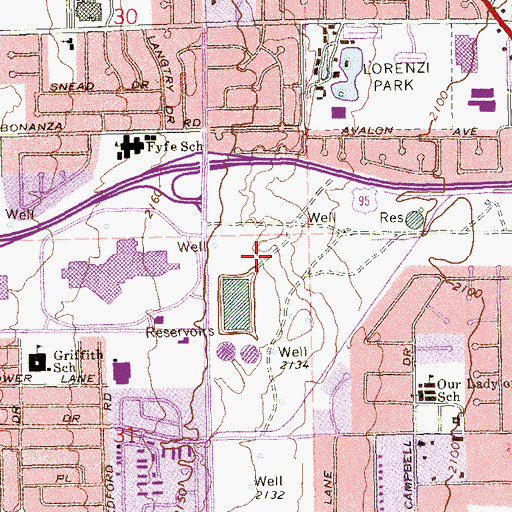 Topographic Map of Vegas Spring, NV