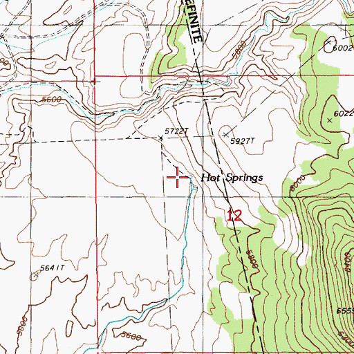 Topographic Map of Hot Springs, NV