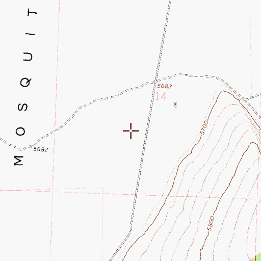Topographic Map of Hill Ranch, NV