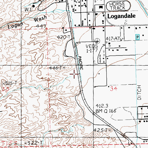 Topographic Map of Wells, NV