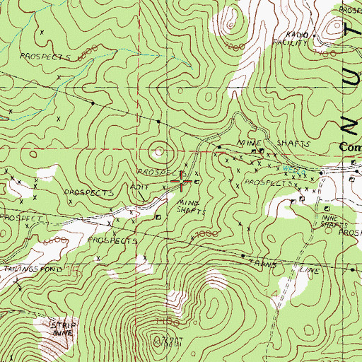 Topographic Map of Mohawk Mine, NV