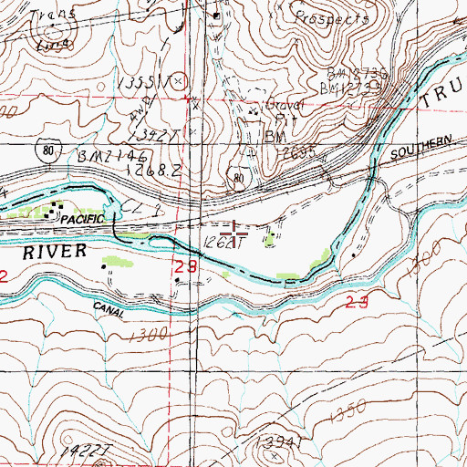 Topographic Map of Roderick (historical), NV