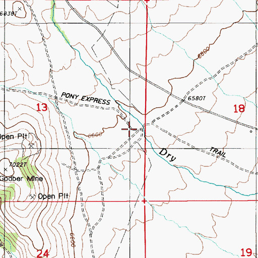 Topographic Map of Dry Creek Station (historical), NV