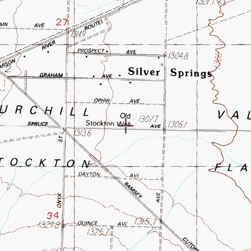 Topographic Map of Stockton Station (historical), NV
