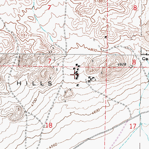 Topographic Map of Baluarte Mines, NV