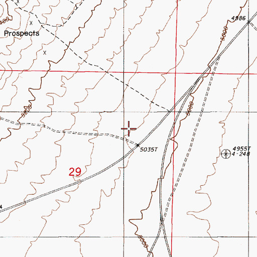 Topographic Map of Frisbie (historical), NV