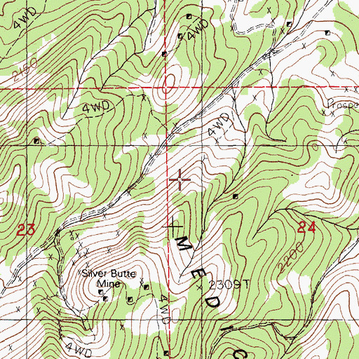 Topographic Map of Mud Springs Mining District, NV