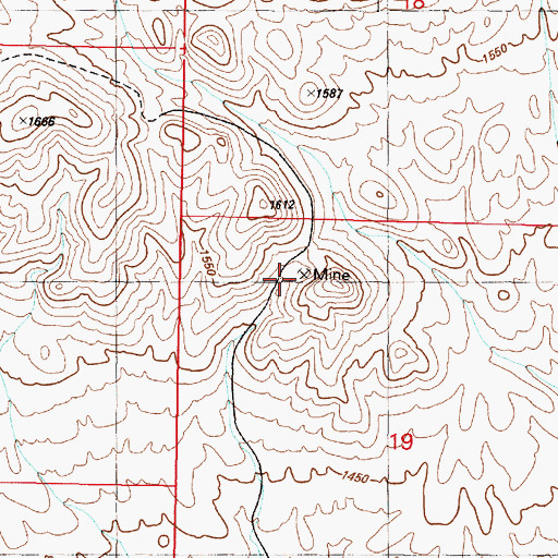 Topographic Map of Pearl Hill Mine, NV