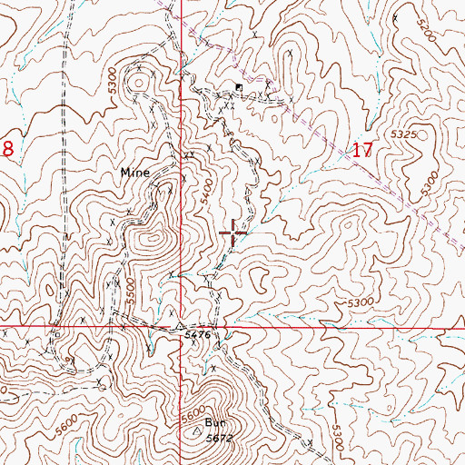Topographic Map of Golconda Mining District, NV