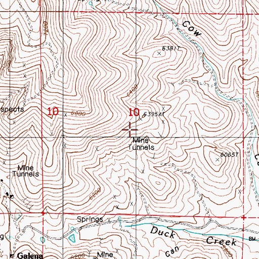 Topographic Map of Blue Eagle Mine, NV