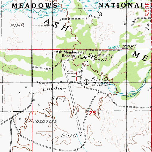 Topographic Map of Ashmeadow (historical), NV