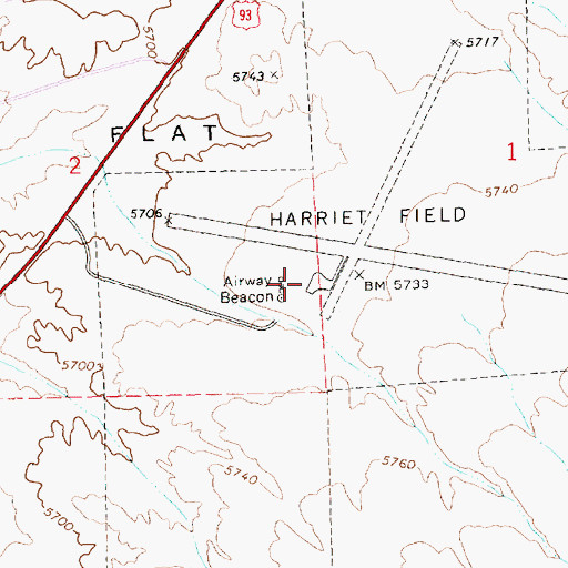 Topographic Map of Wells Municipal Airport/Harriet Field, NV