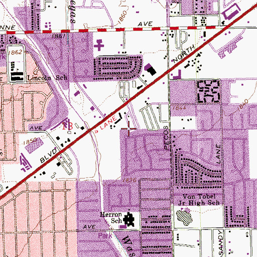 Topographic Map of North Las Vegas Township, NV