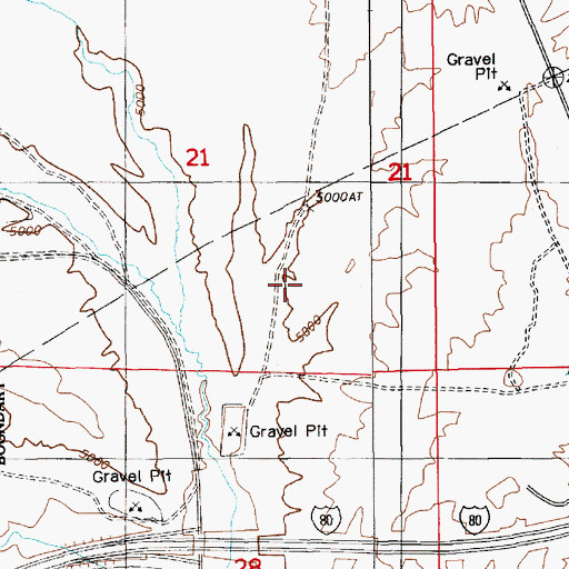 Topographic Map of Carlin Township, NV