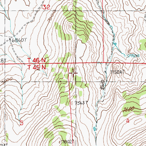 Topographic Map of Jackpot Township, NV