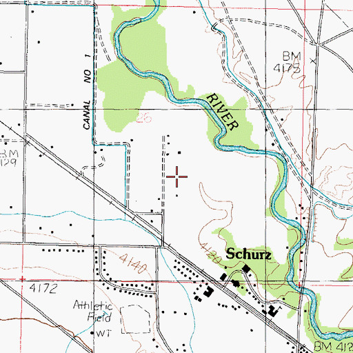 Topographic Map of Schurz Township, NV