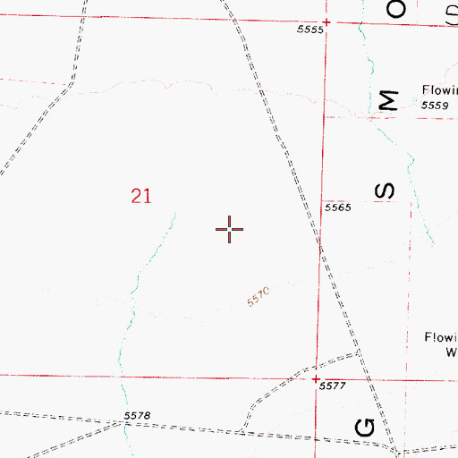 Topographic Map of Round Mountain Township, NV