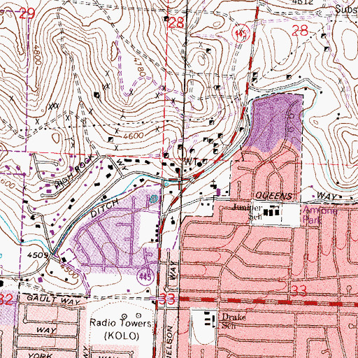 Topographic Map of Sparks Township, NV