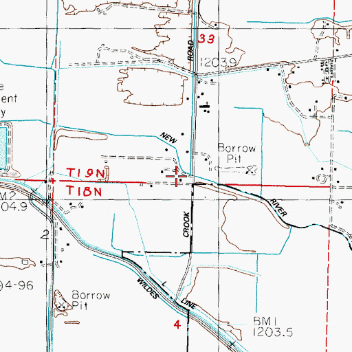 Topographic Map of New River Drain, NV